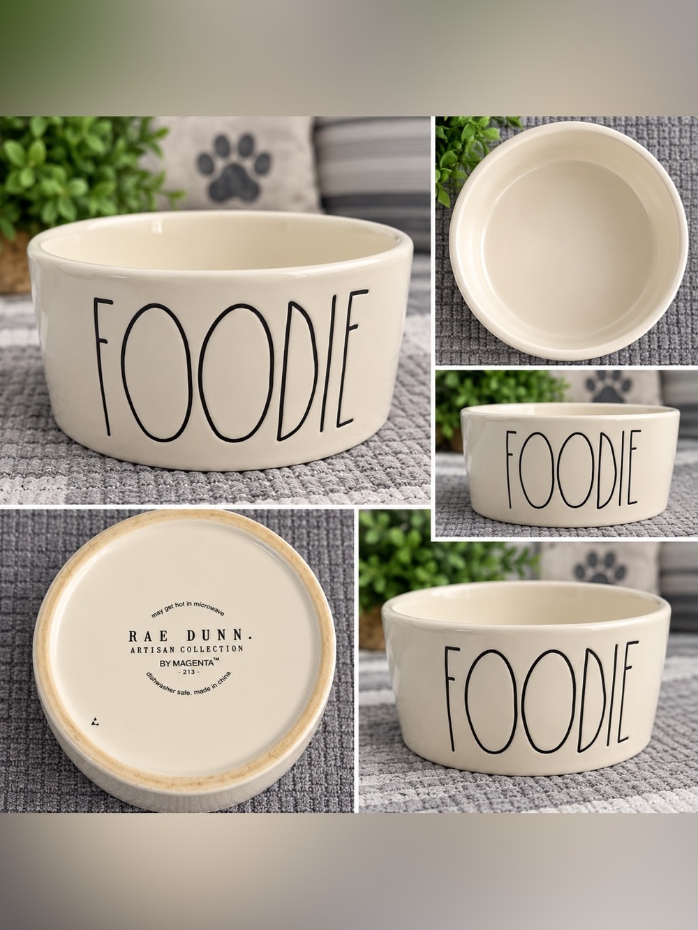 Rae Dunn 6” Dog Bowl